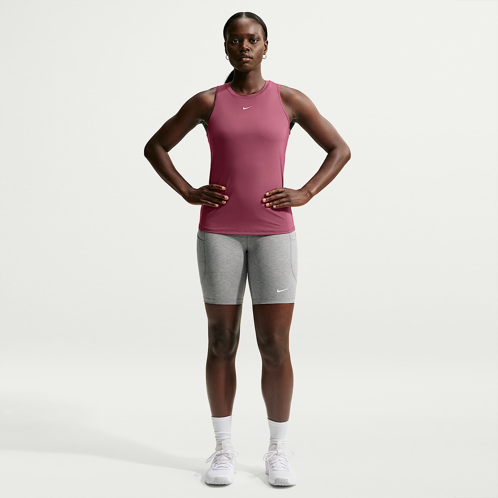 Nike One Classic Women's Dri-FIT Tank Top – Pink Smoke/White