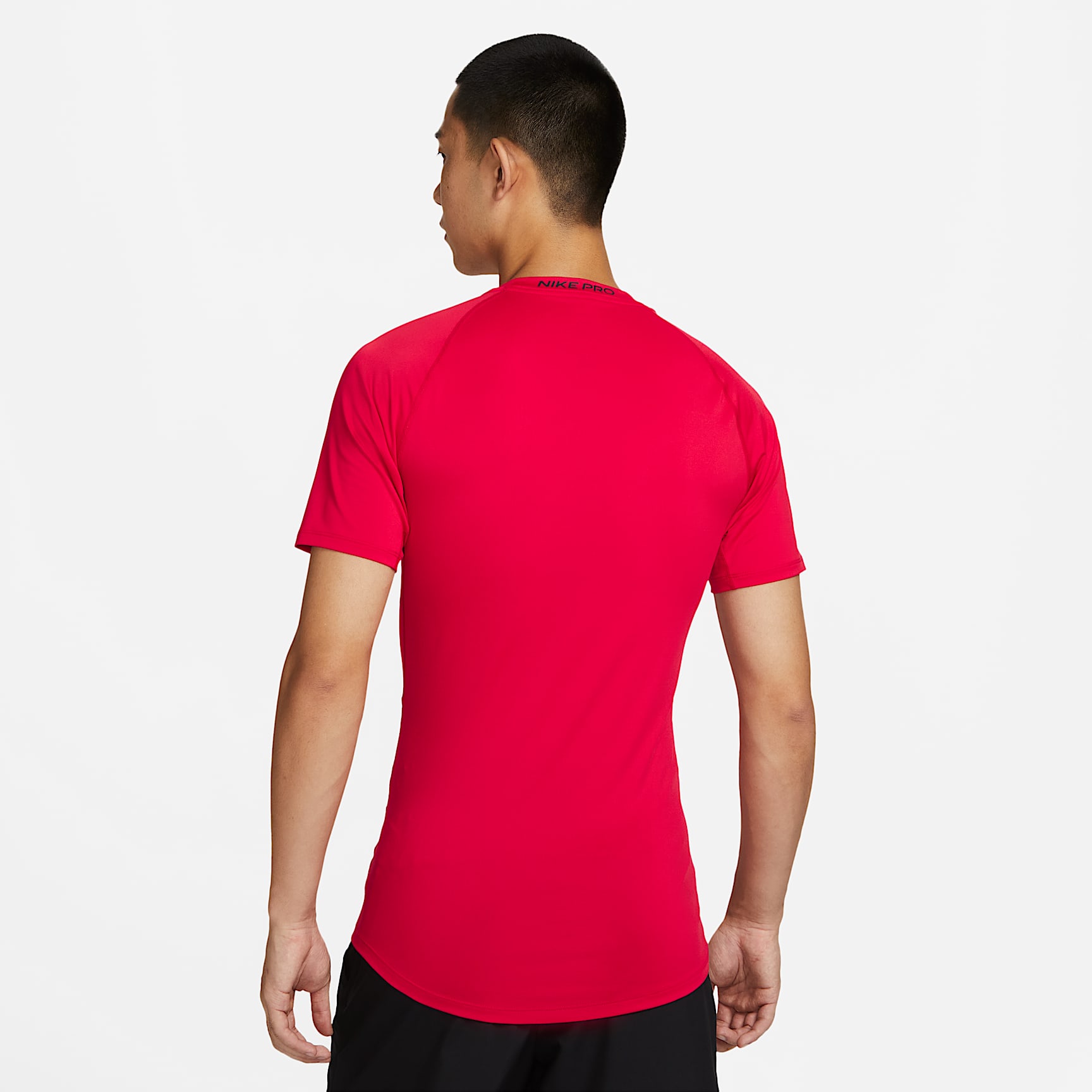 Nike Pro Men's Dri-FIT Tight Short-Sleeve Fitness Top – University Red/Black