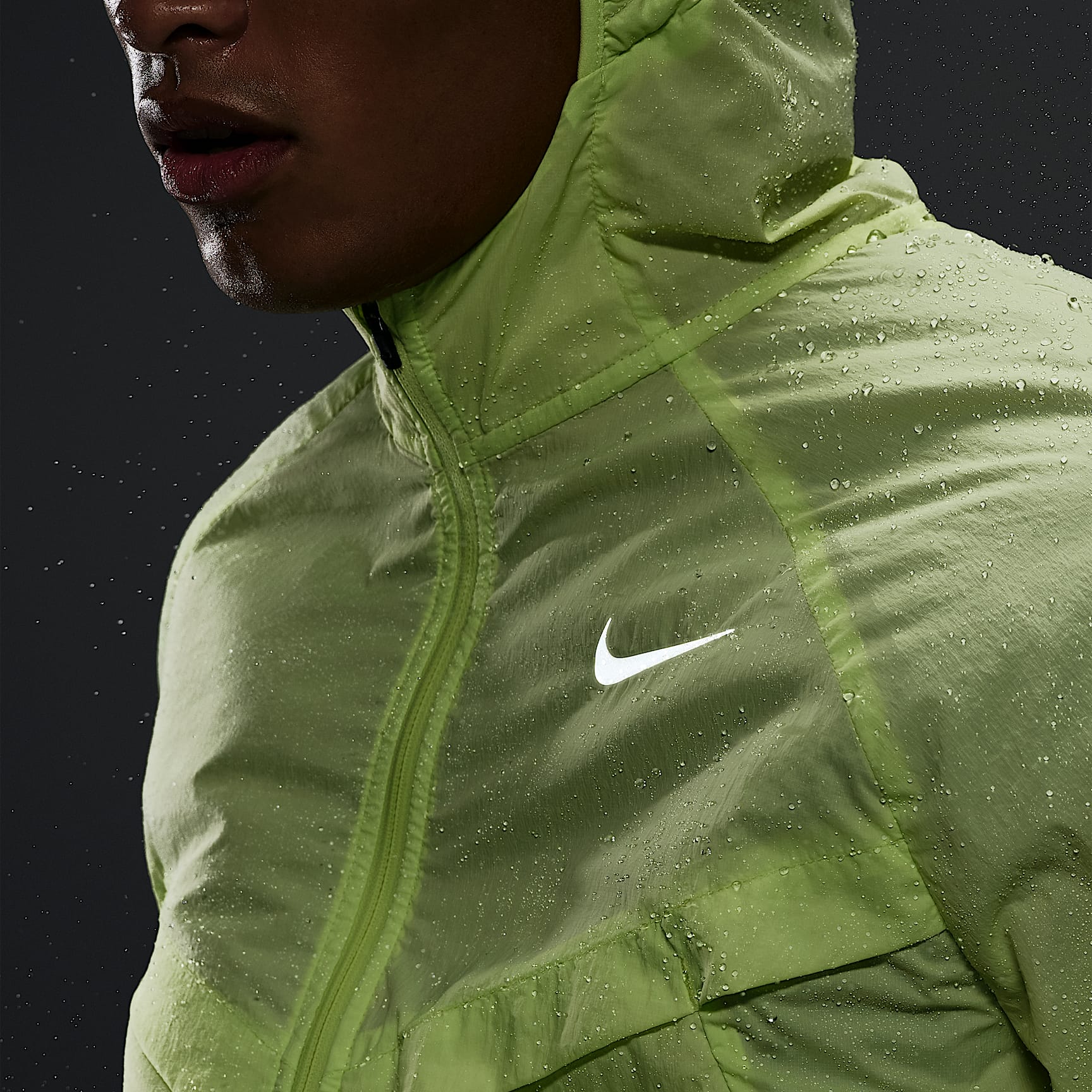 Nike Stride Men's Repel UV Running Jacket – Light Lemon Twist/Light Lemon Twist