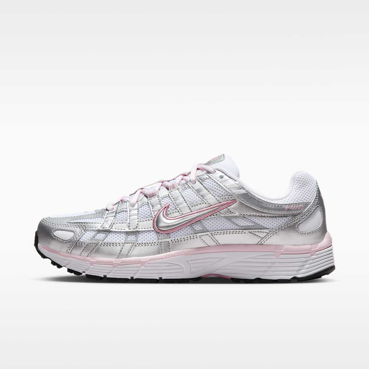 Nike P-6000 Women's Shoes – White/Elemental Pink/Black/Metallic Silver