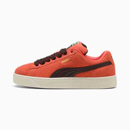 Suede XL Sneakers Unisex – Red Glamour-Chocolate Brown
