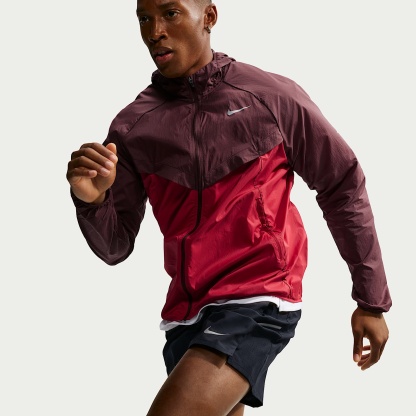 Nike Stride Men's Repel UV Running Jacket – Mystic Dates/Tough Red