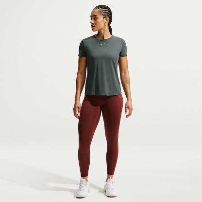 Nike One Classic Women's Dri-FIT Short-Sleeve Top – Camo Green/White