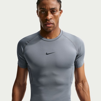 Nike Pro Men's Dri-FIT Tight Short-Sleeve Fitness Top – Smoke Grey/Black