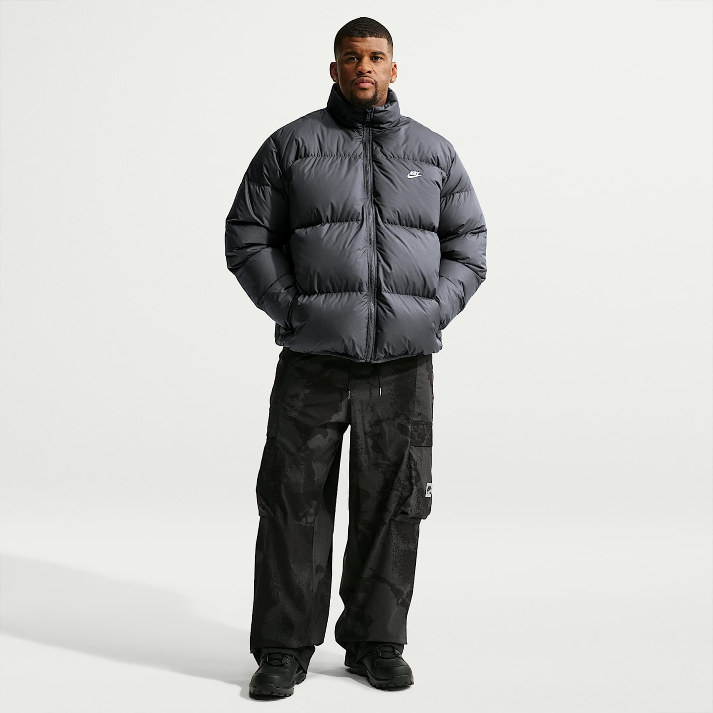 Nike Sportswear Club Men's Therma-FIT Down Puffer Jacket – Iron Grey/White