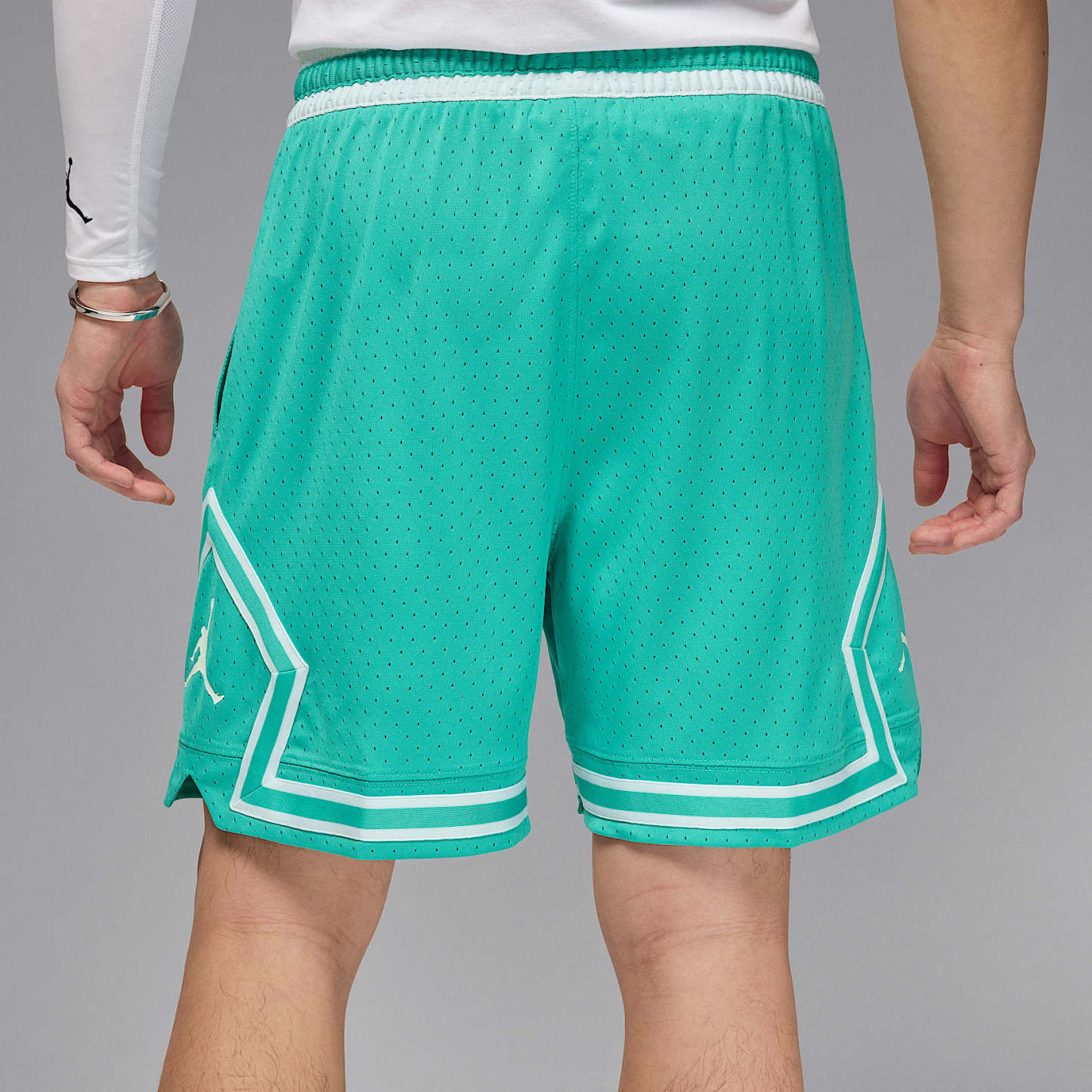 Jordan Sport Men's Dri-FIT 18cm (approx.) Mesh Diamond Shorts – Washed Teal/White/White