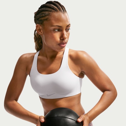Nike Rival Women's Ultrahigh-Support Padded Sports Bra – White/Particle Beige