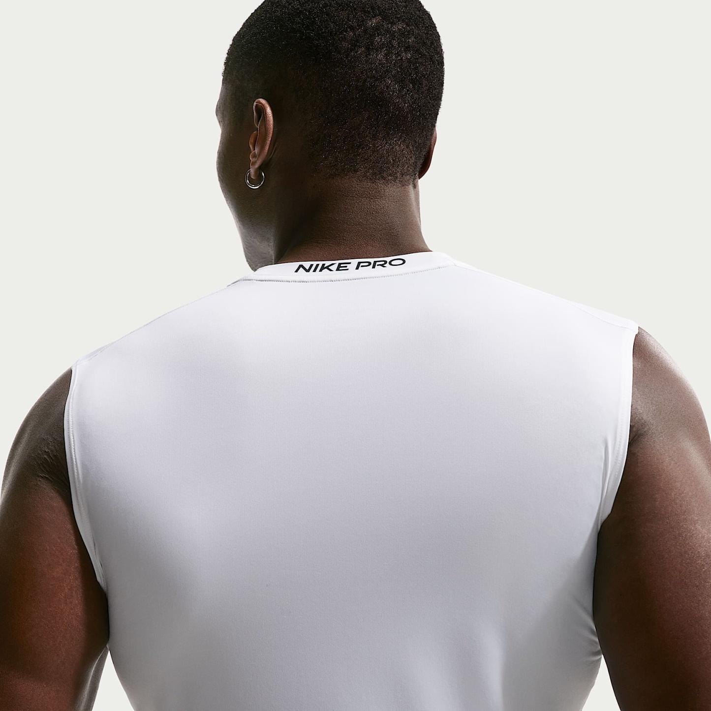 Nike Pro Men's Dri-FIT Tight Sleeveless Fitness Top – White/Black