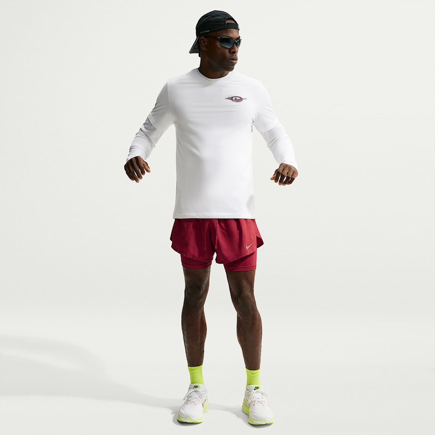 Nike Stride Men's Dri-FIT 13cm (approx.) Hybrid Running Shorts – Tough Red/Reflective Silver