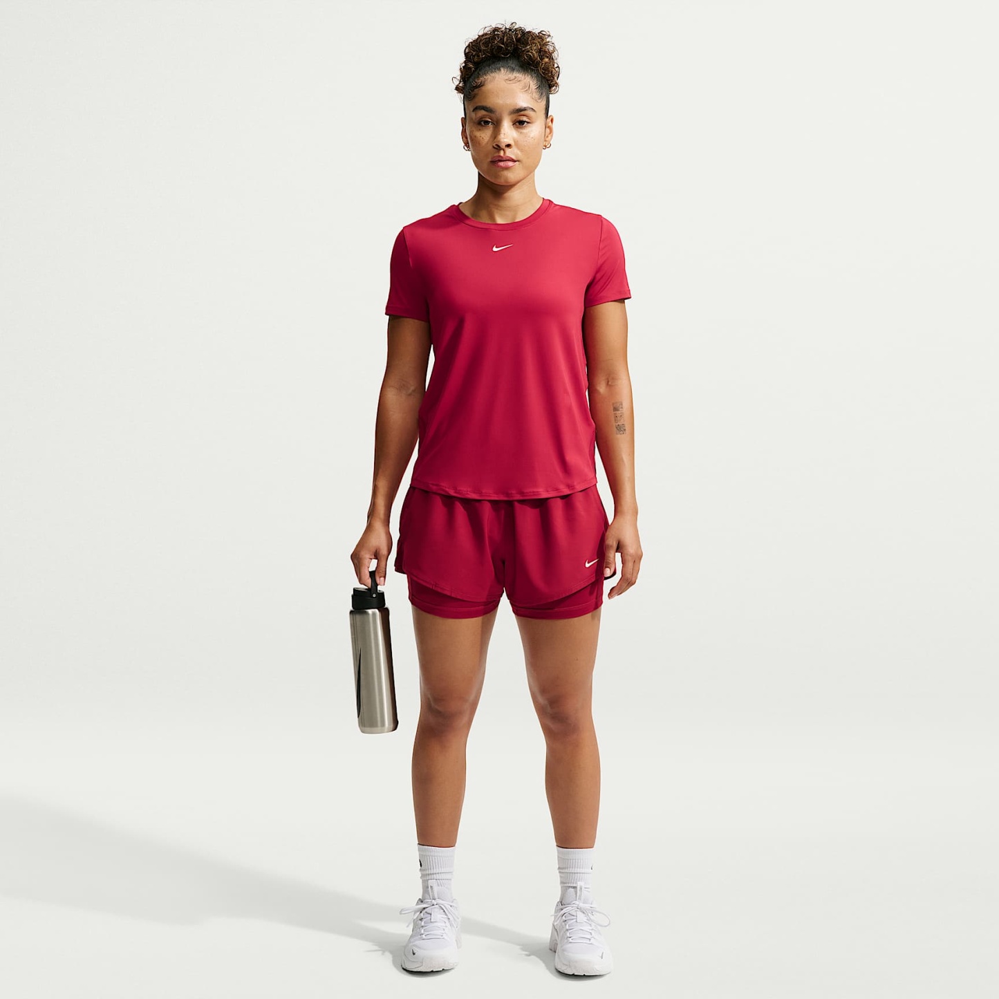 Nike One Classic Women's Dri-FIT Short-Sleeve Top – Tough Red/White