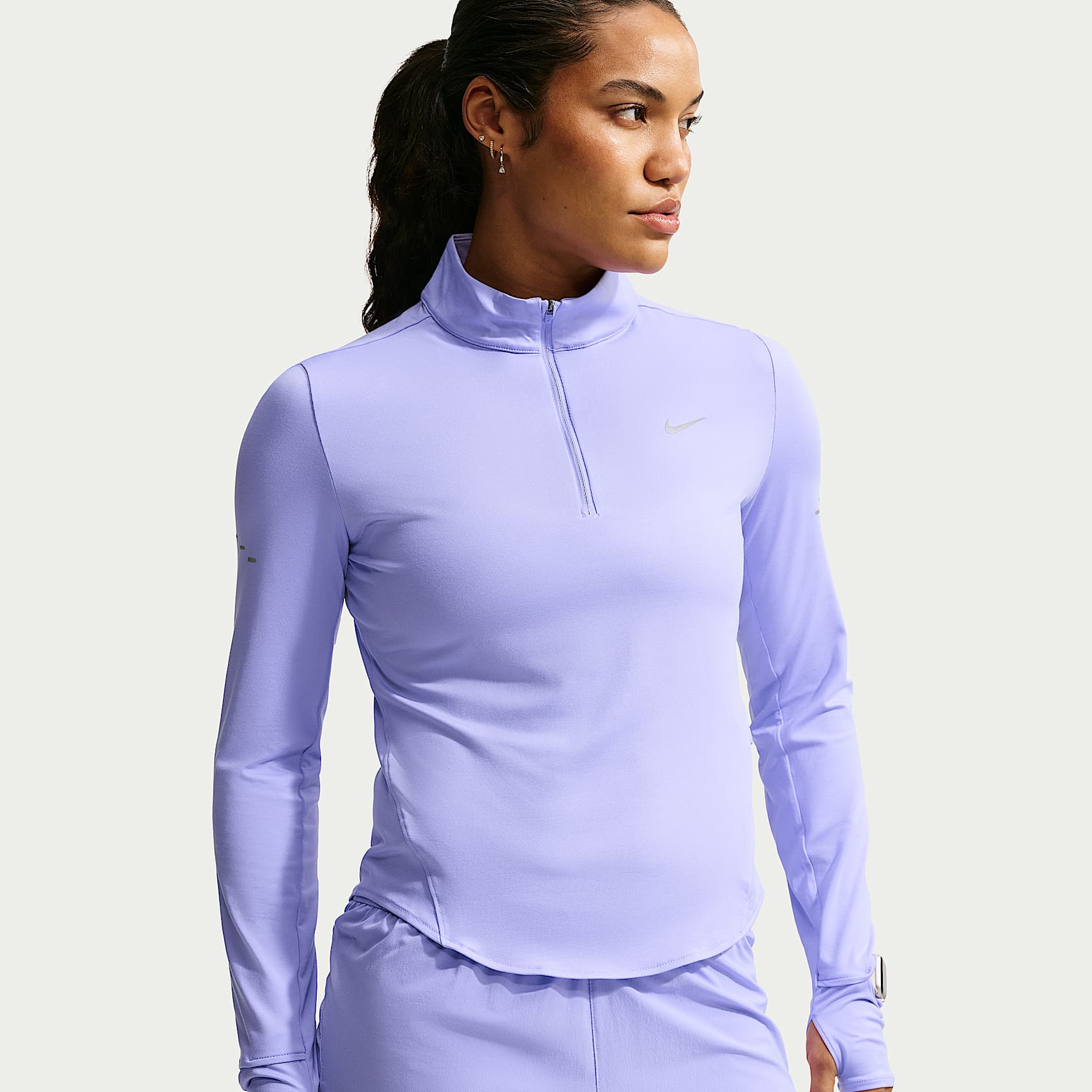 Nike Swift Women's Dri-FIT UV 1/4-Zip Running Top – Purple Pulse