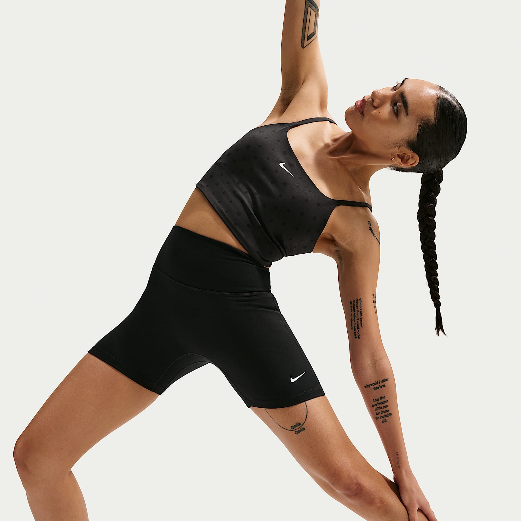Nike One Women's High-Waisted 12.5cm (approx.) Biker Shorts – Black/White
