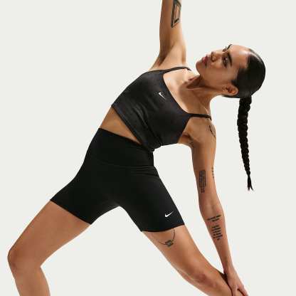 Nike One Women's High-Waisted 12.5cm (approx.) Biker Shorts – Black/White