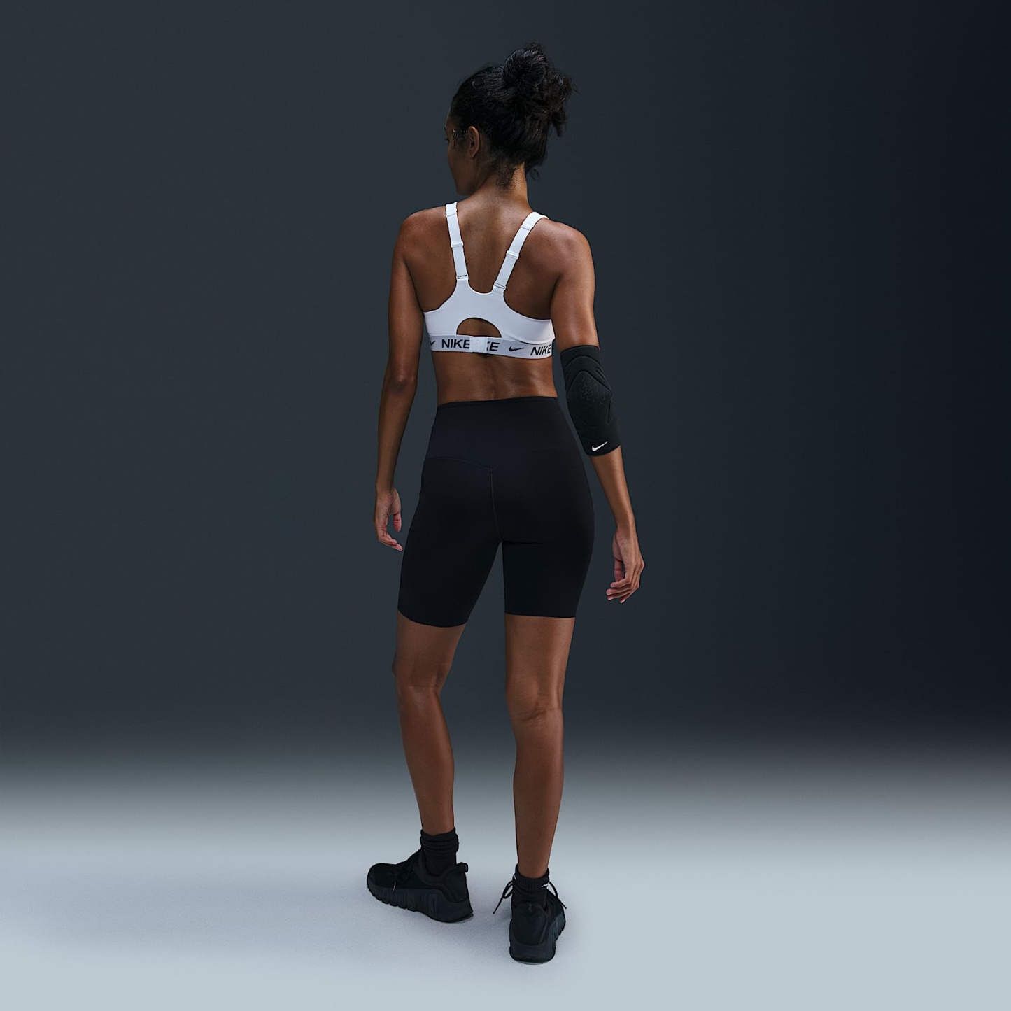 Nike Indy High-Support Women's Padded Adjustable Sports Bra – White/Stone Mauve/Black
