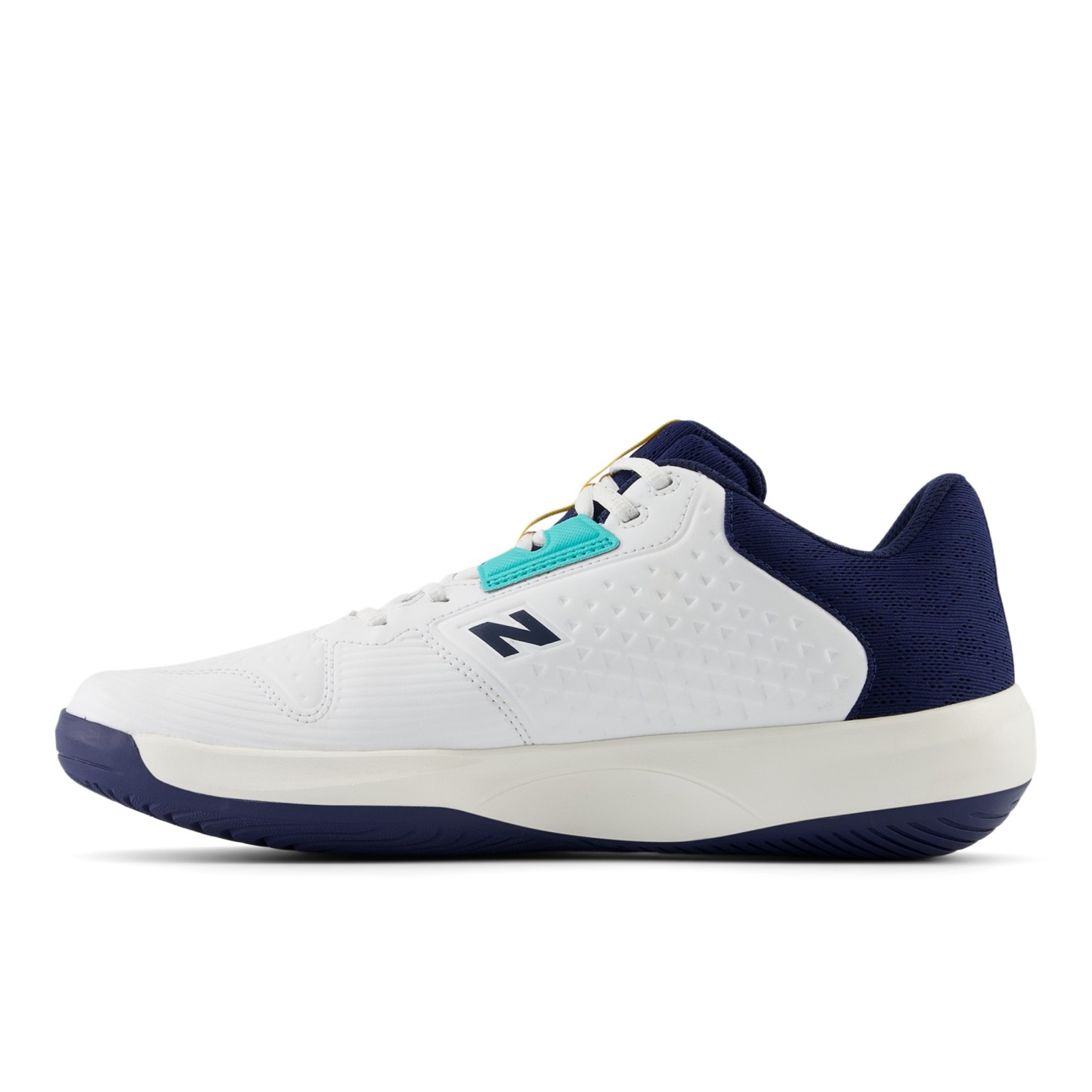 696v6 Synthetic – White with NB Navy and Cyber Jade