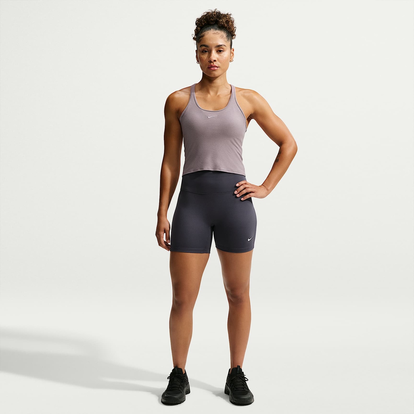 Nike One Women's High-Waisted 12.5cm (approx.) Biker Shorts – Gridiron/White