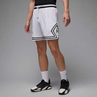 Jordan Sport Men's Dri-FIT 18cm (approx.) Mesh Diamond Shorts – White/Black/Black