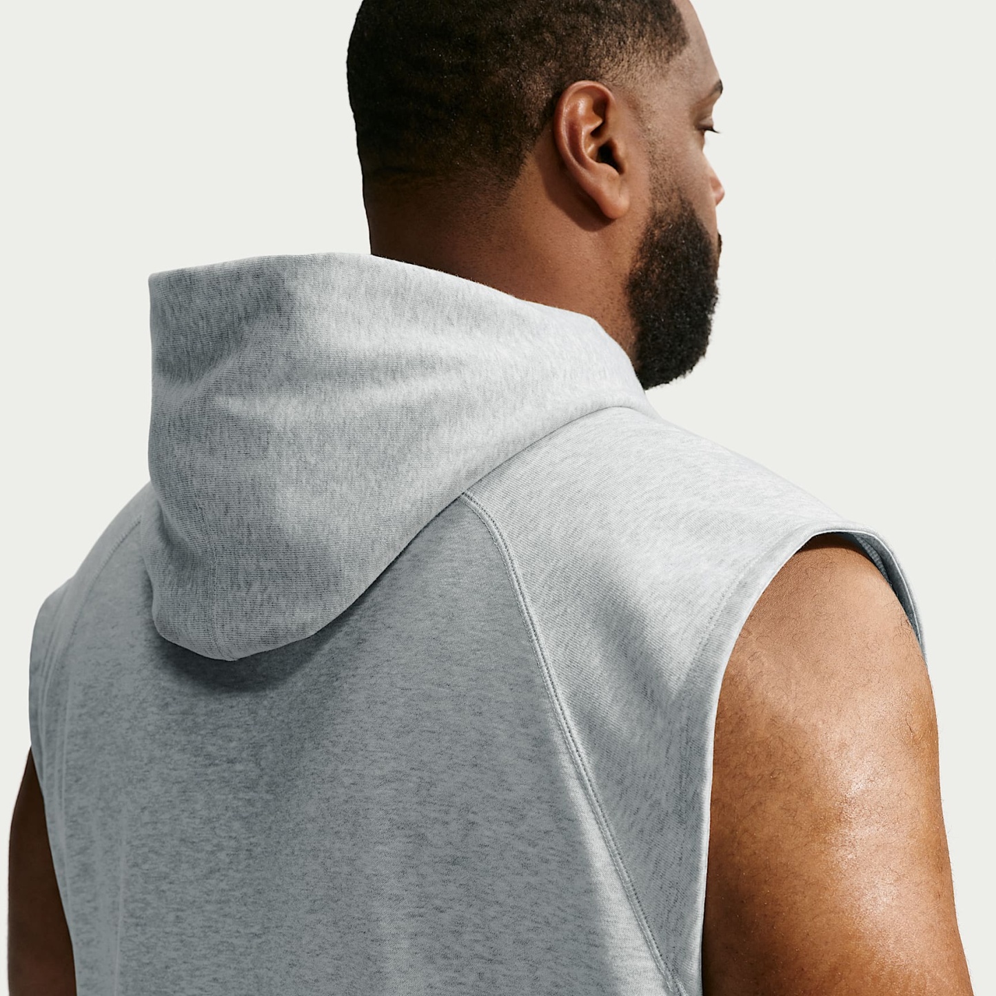 Nike N.A.C. Men's Dri-FIT Fleece Sleeveless Training Hoodie – Light Smoke Grey/Heather/Light Smoke Grey