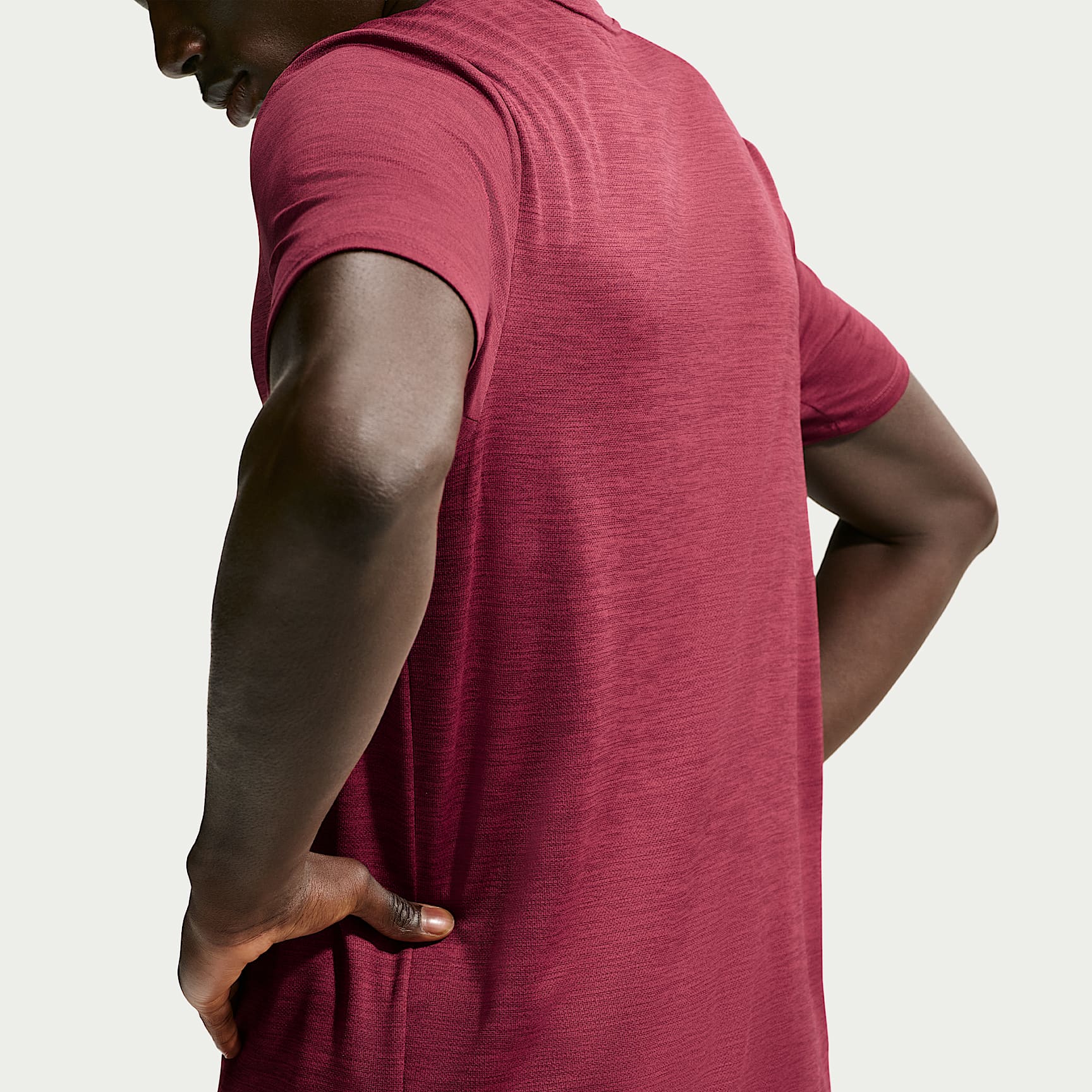 Nike Miler Men's Dri-FIT Short-Sleeve Running Top – Tough Red/Mystic Dates/Heather
