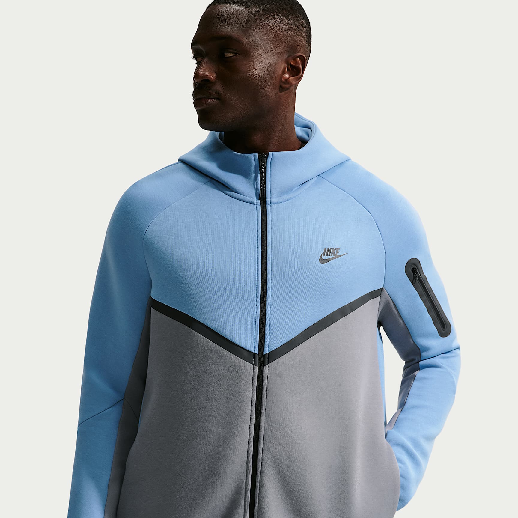 Nike Tech Men's Fleece Windrunner Full-Zip Jacket – Work Blue/Cool Grey/Black