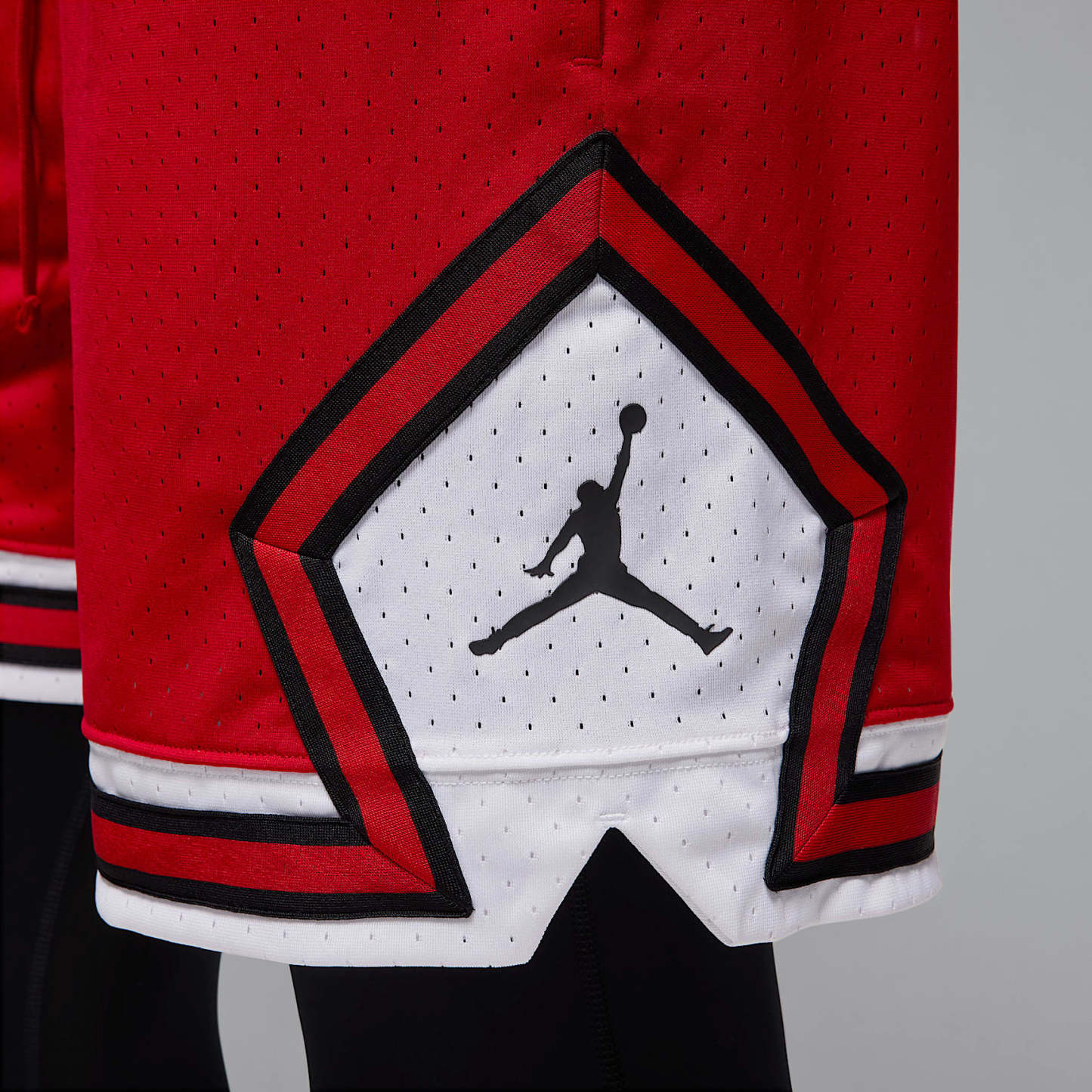 Jordan Sport Men's Dri-FIT 18cm (approx.) Mesh Diamond Shorts – Gym Red/White/Black