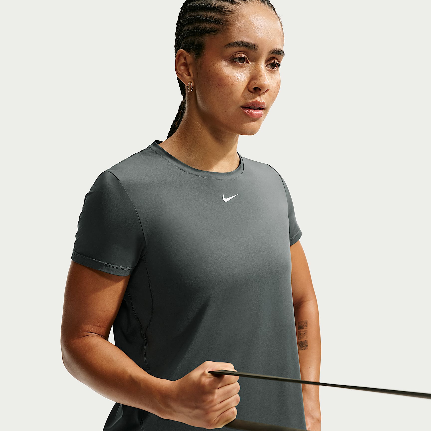 Nike One Classic Women's Dri-FIT Short-Sleeve Top – Camo Green/White