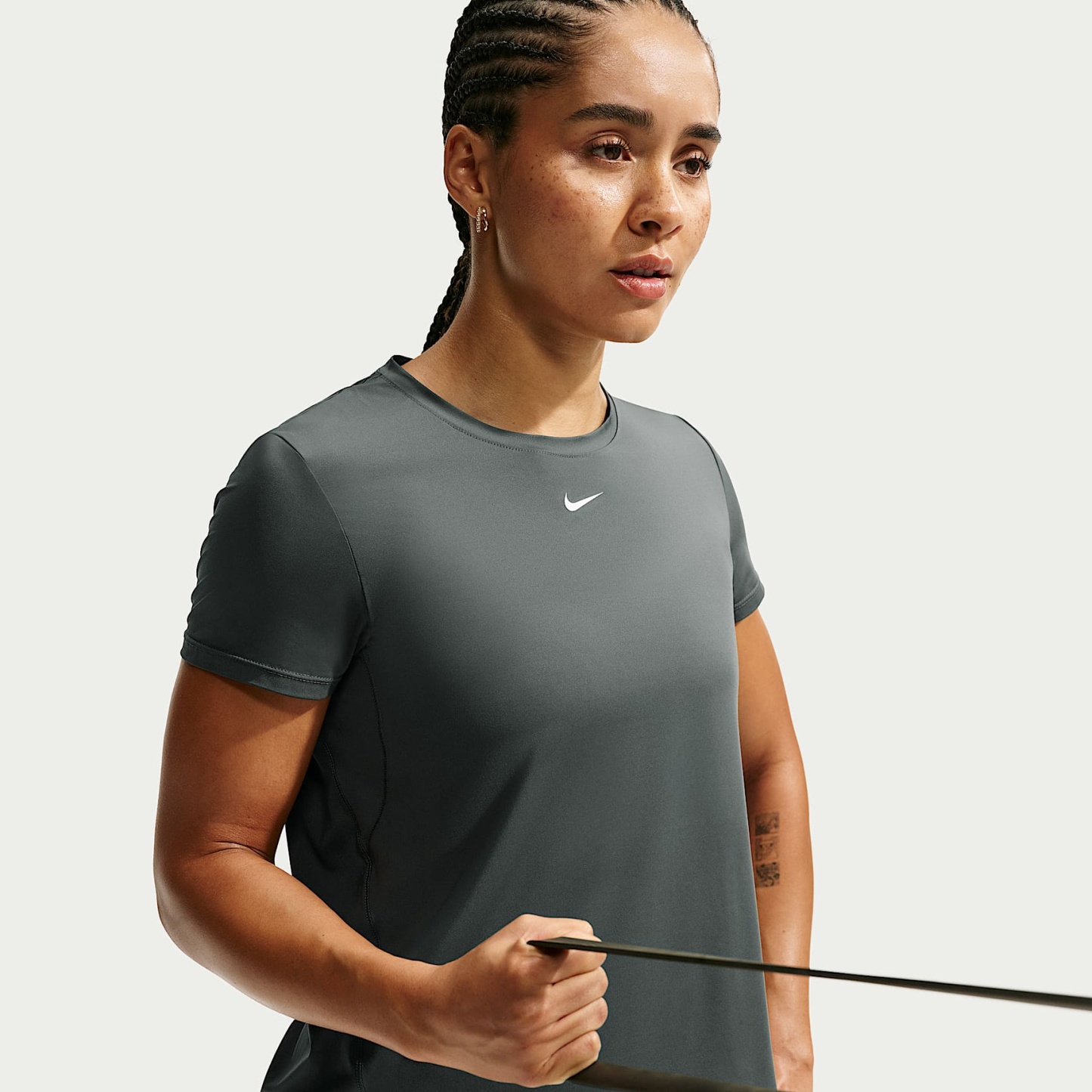 Nike One Classic Women's Dri-FIT Short-Sleeve Top – Camo Green/White