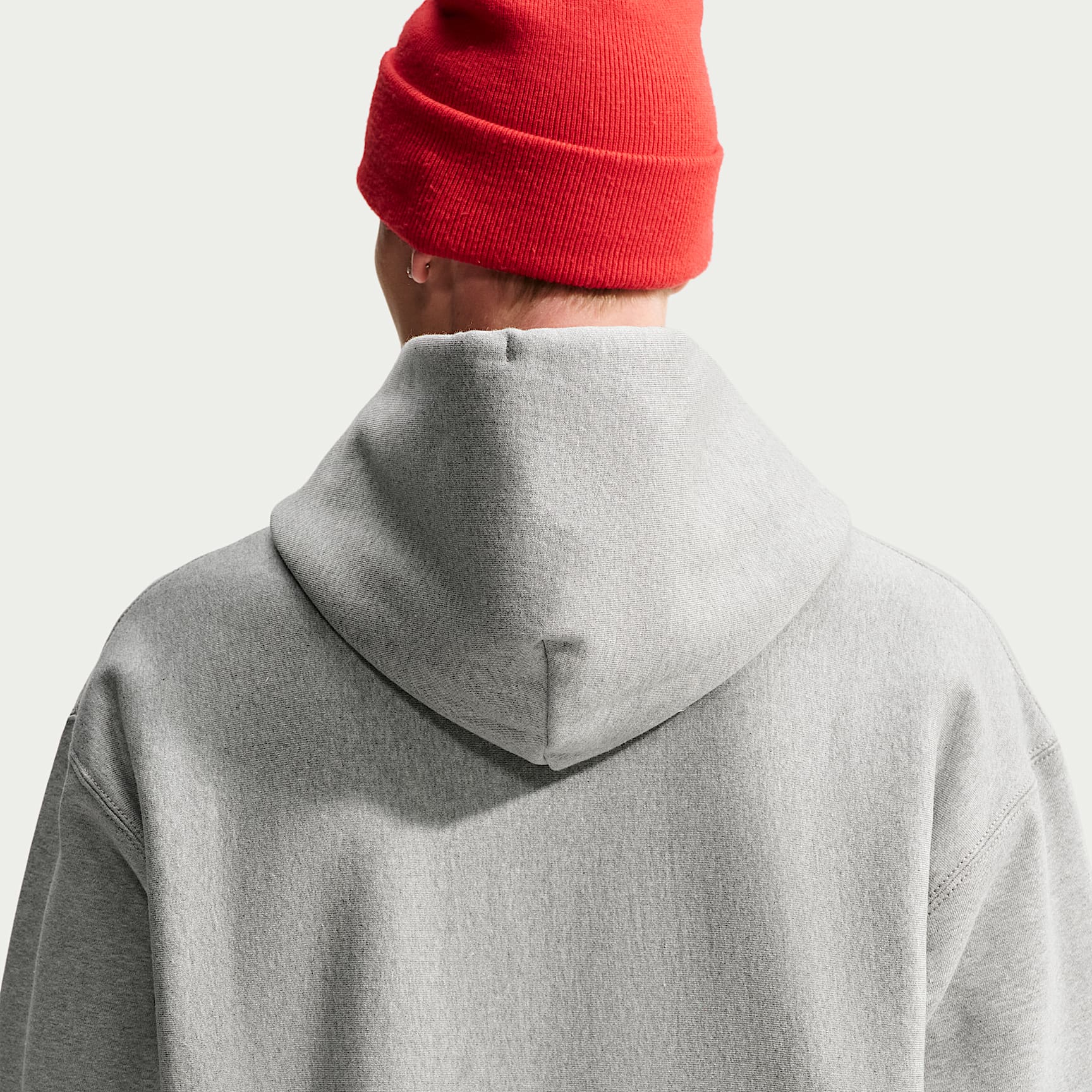 Nike Solo Swoosh Men's Pullover Hoodie – Dark Grey Heather/Light Smoke Grey/White