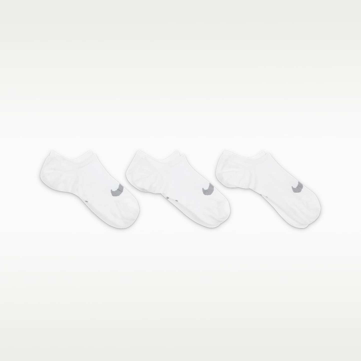 Nike Everyday Plus Lightweight Women's Training Footie Socks (3 Pairs) – White/Wolf Grey