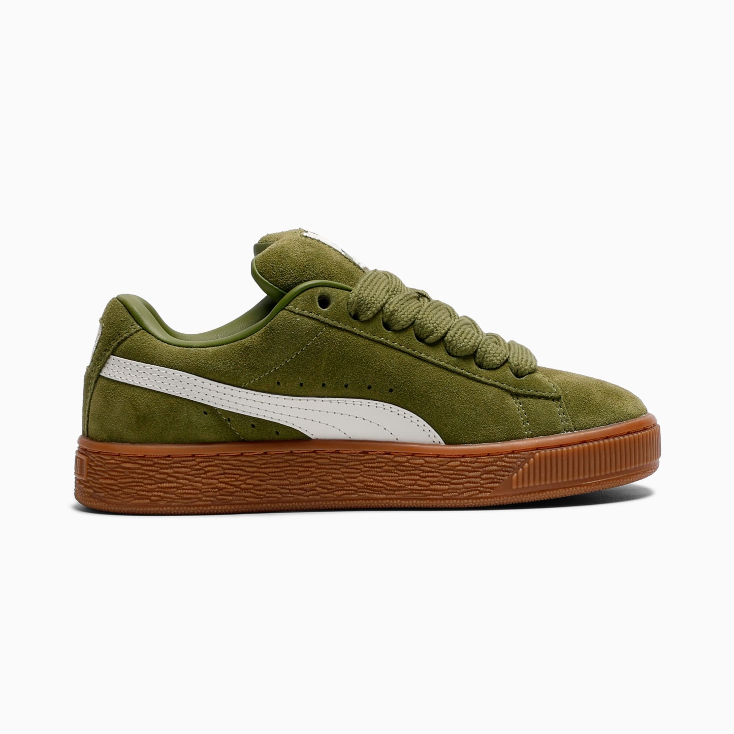 Suede XL Youth Sneakers – Olive Green-Vapor Gray