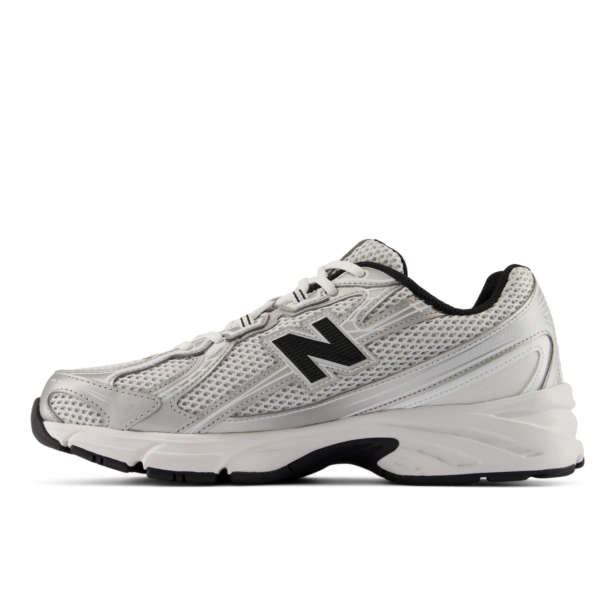 740 – WHITE with Metallic Silver and Black