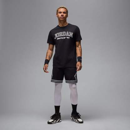 Jordan Sport Men's Dri-FIT 18cm (approx.) Mesh Diamond Shorts – Black/White/White
