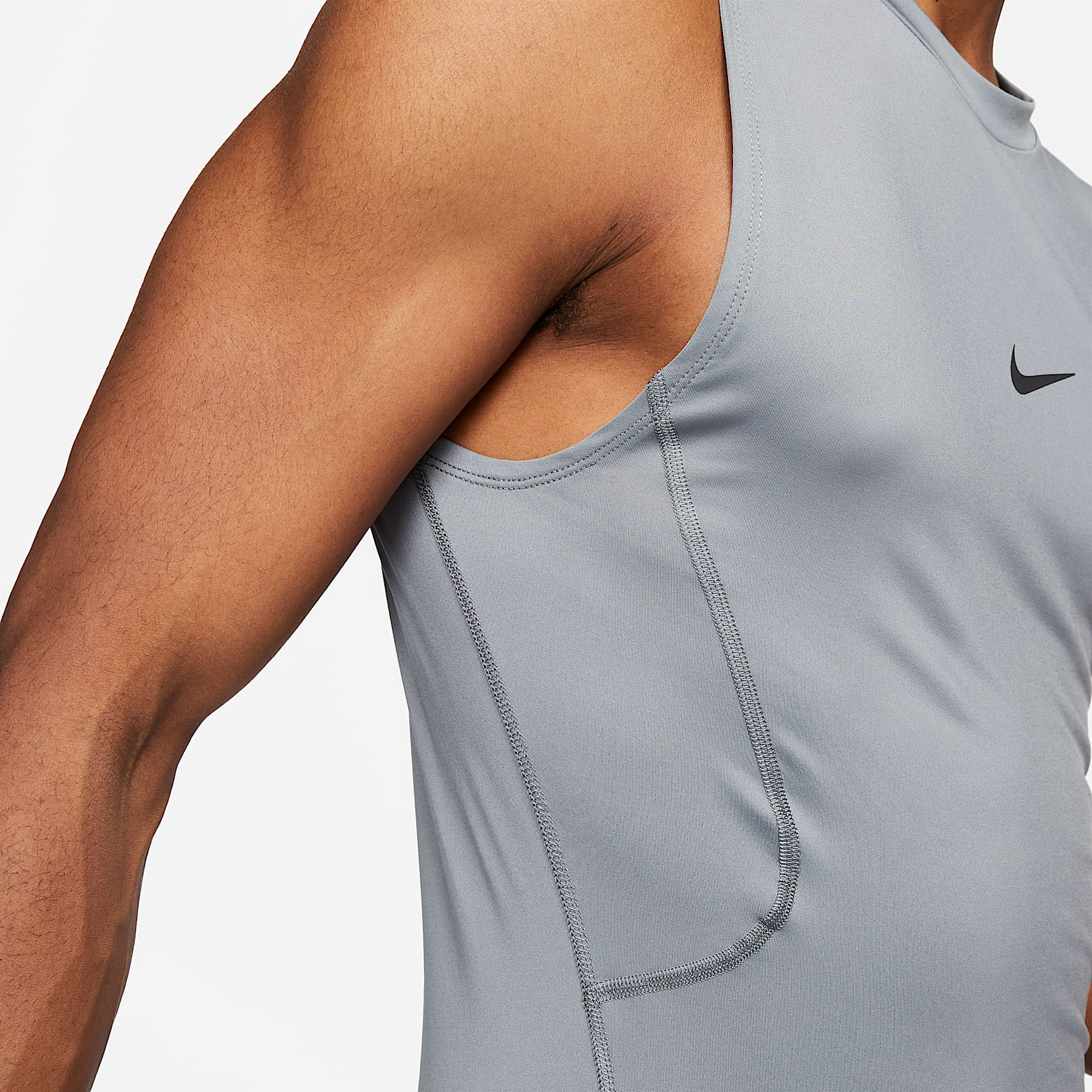 Nike Pro Men's Dri-FIT Tight Sleeveless Fitness Top – Smoke Grey/Black
