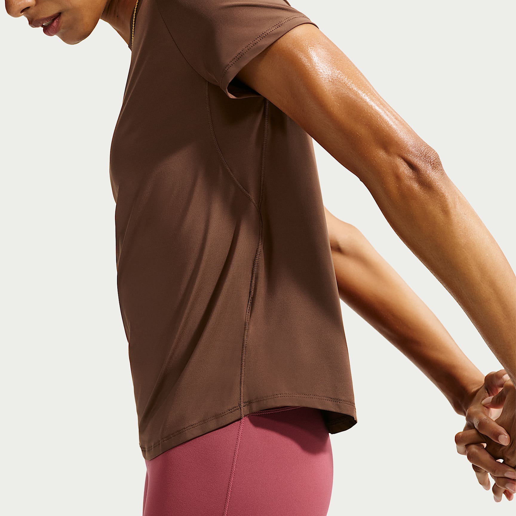 Nike One Classic Women's Dri-FIT Short-Sleeve Top – Cacao Wow/White