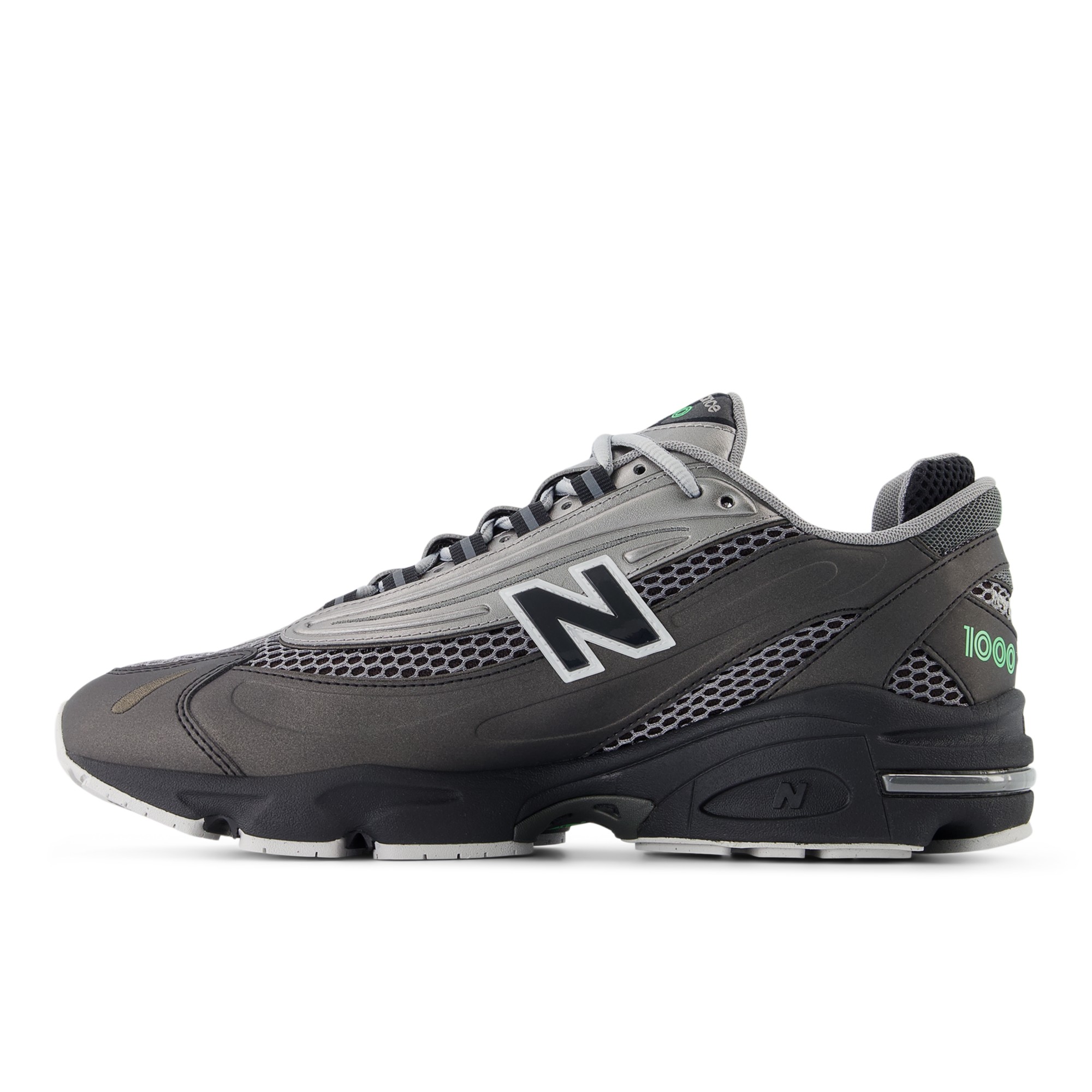 1000 – Black with Dark Silver Metallic and Lime Leaf