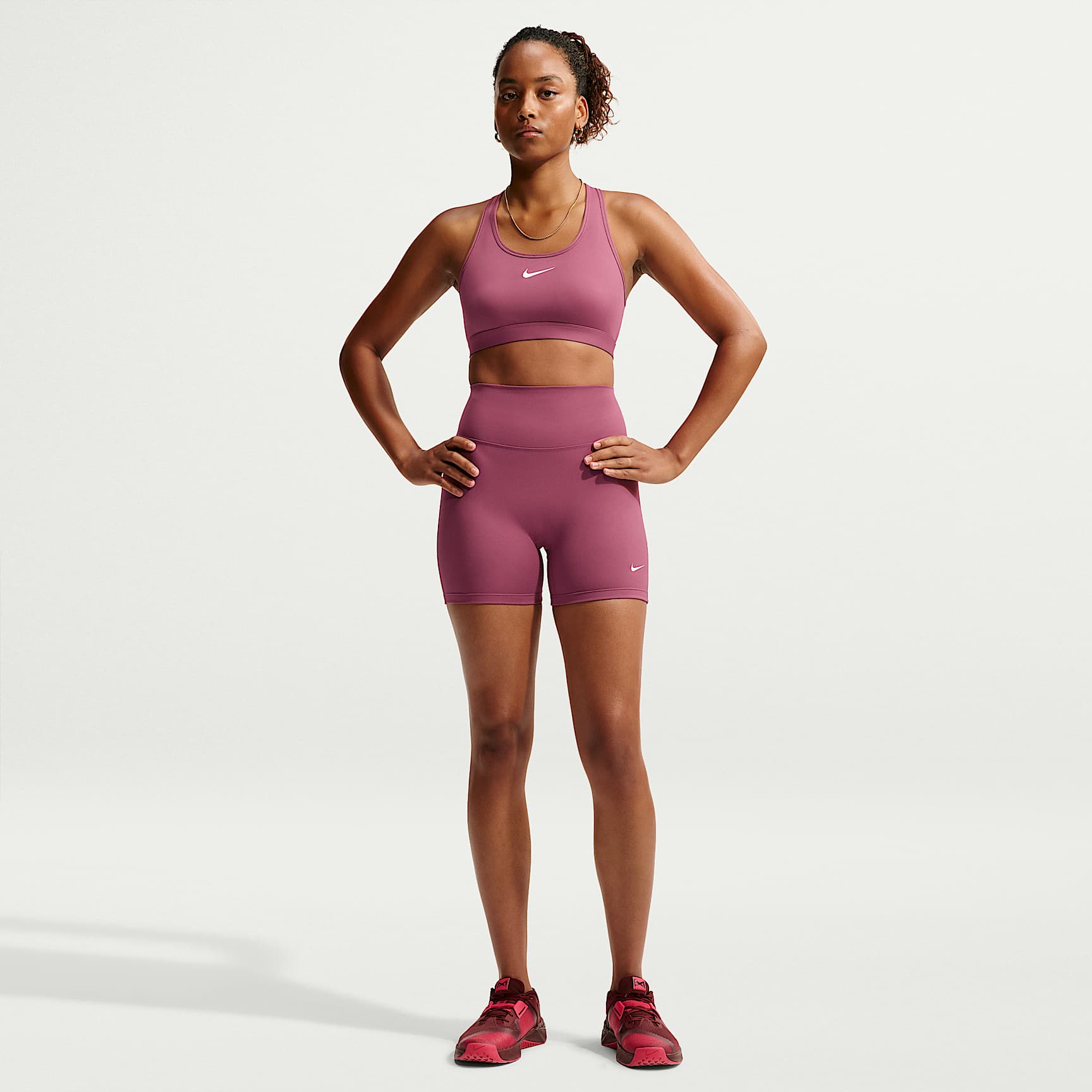 Nike One Women's High-Waisted 12.5cm (approx.) Biker Shorts – Pink Smoke/White