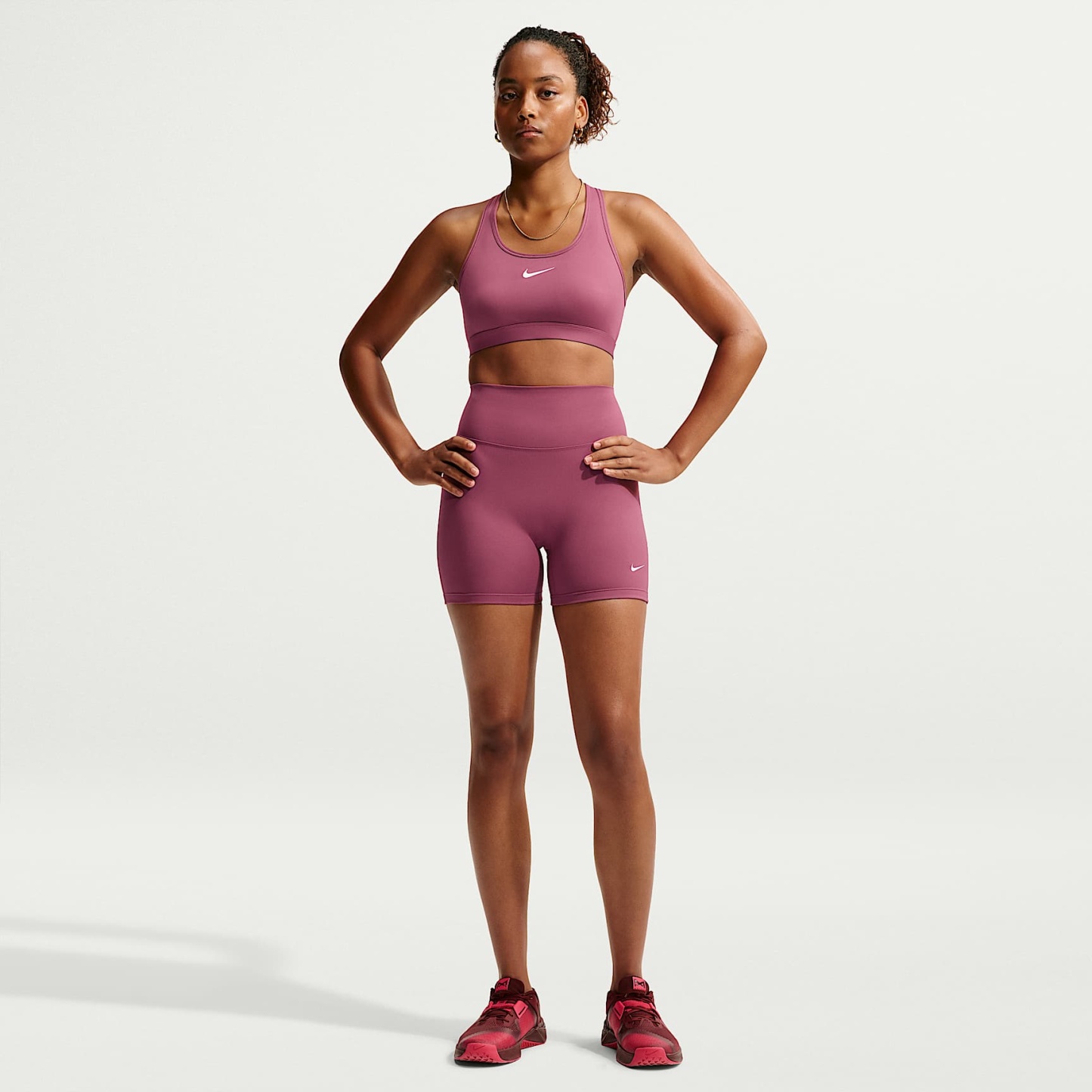 Nike One Women's High-Waisted 12.5cm (approx.) Biker Shorts – Pink Smoke/White