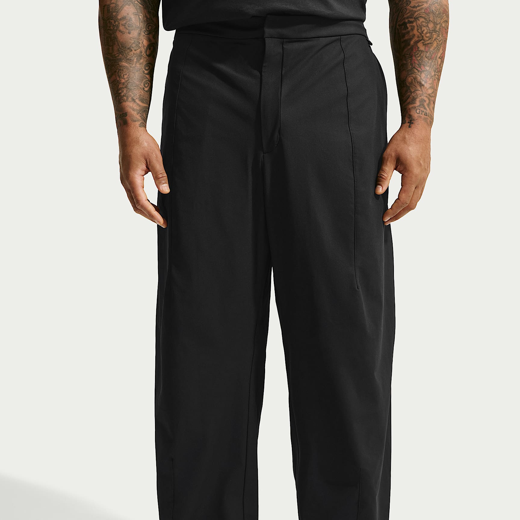 Nike 24.7 PerfectStretch Men's Dri-FIT UV Protection Barrel-Leg Trousers – Black/Black/Dark Smoke Grey