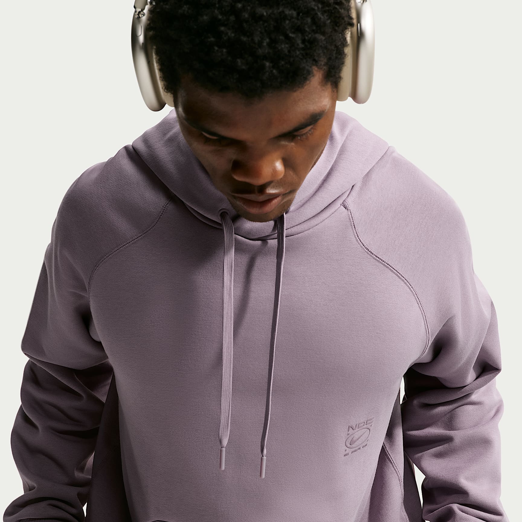 Nike N.A.C. Men's Dri-FIT Oversized Fleece Training Hoodie – Purple Smoke/Purple Smoke