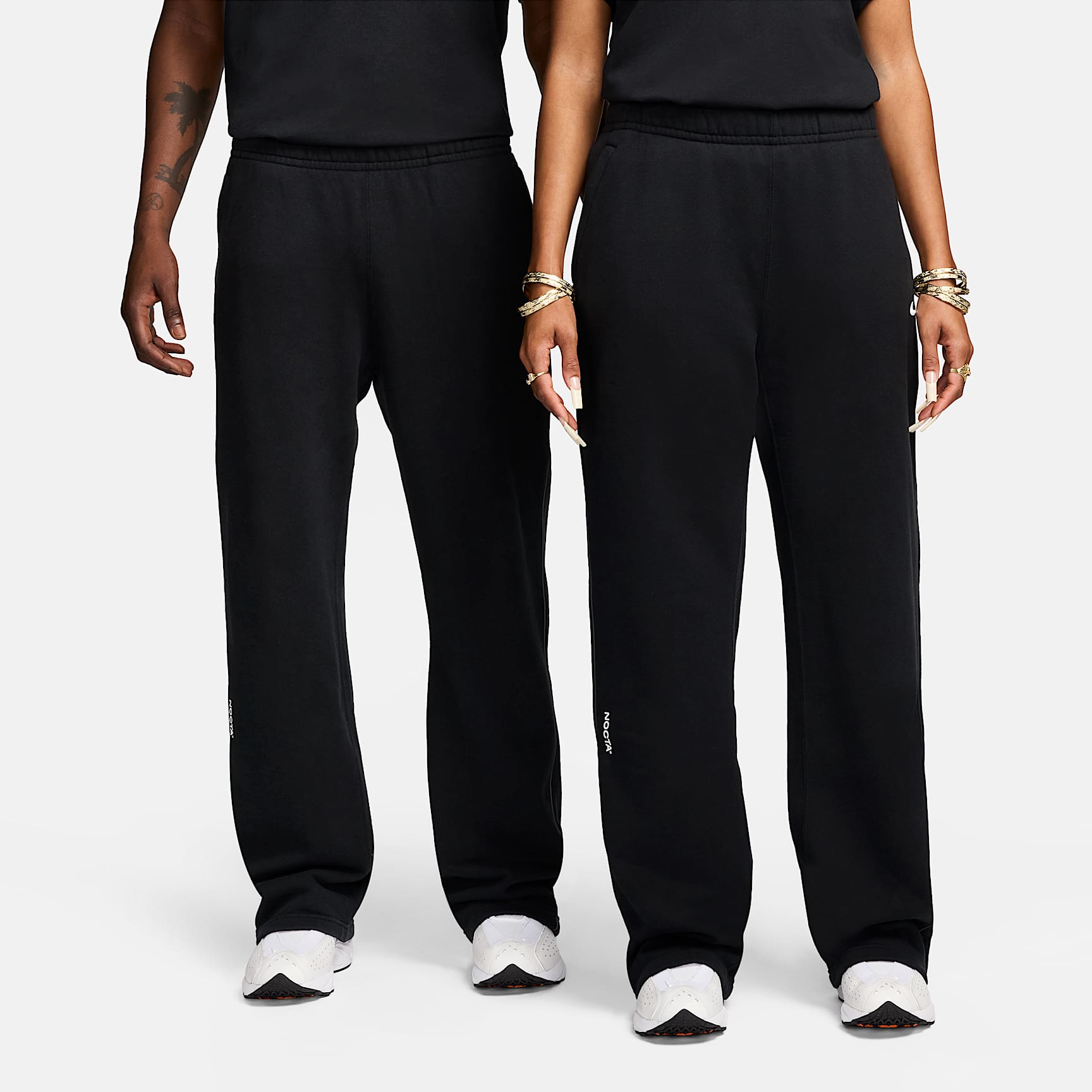 NOCTA NOCTA Fleece CS Open-Hem Tracksuit Bottoms – Black/Black/White
