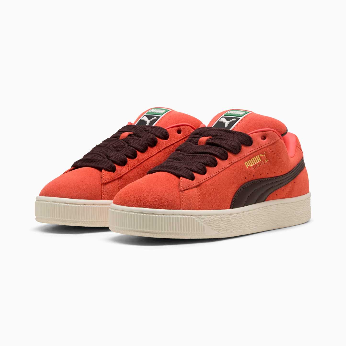 Suede XL Sneakers Unisex – Red Glamour-Chocolate Brown
