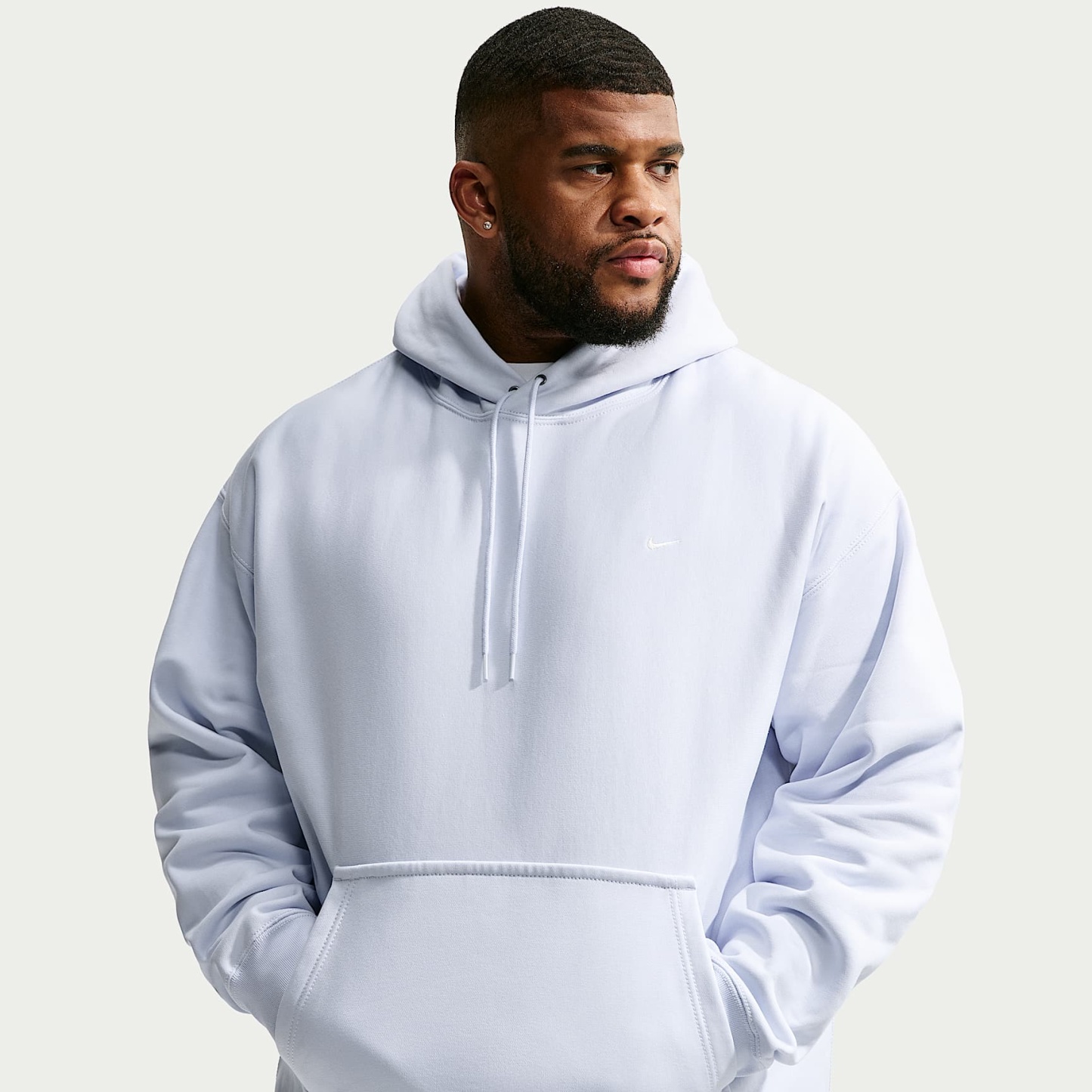 Nike Solo Swoosh Men's Pullover Hoodie – Football Grey/White