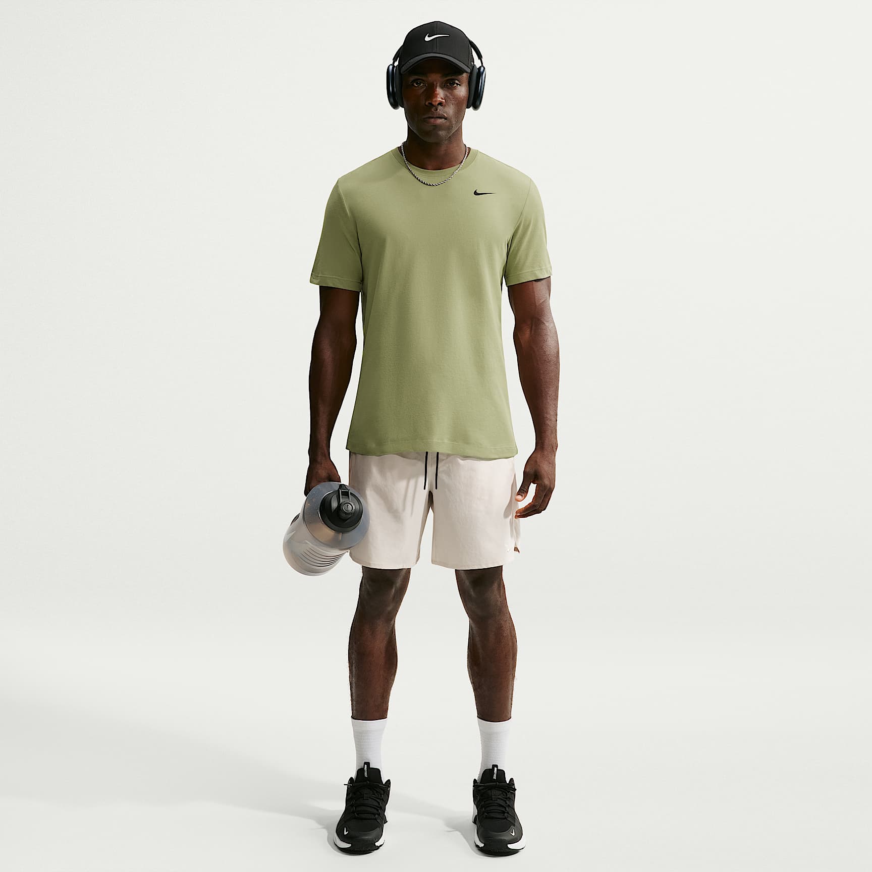 Nike Dri-FIT Men's Fitness T-Shirt – Dusty Olive/Black