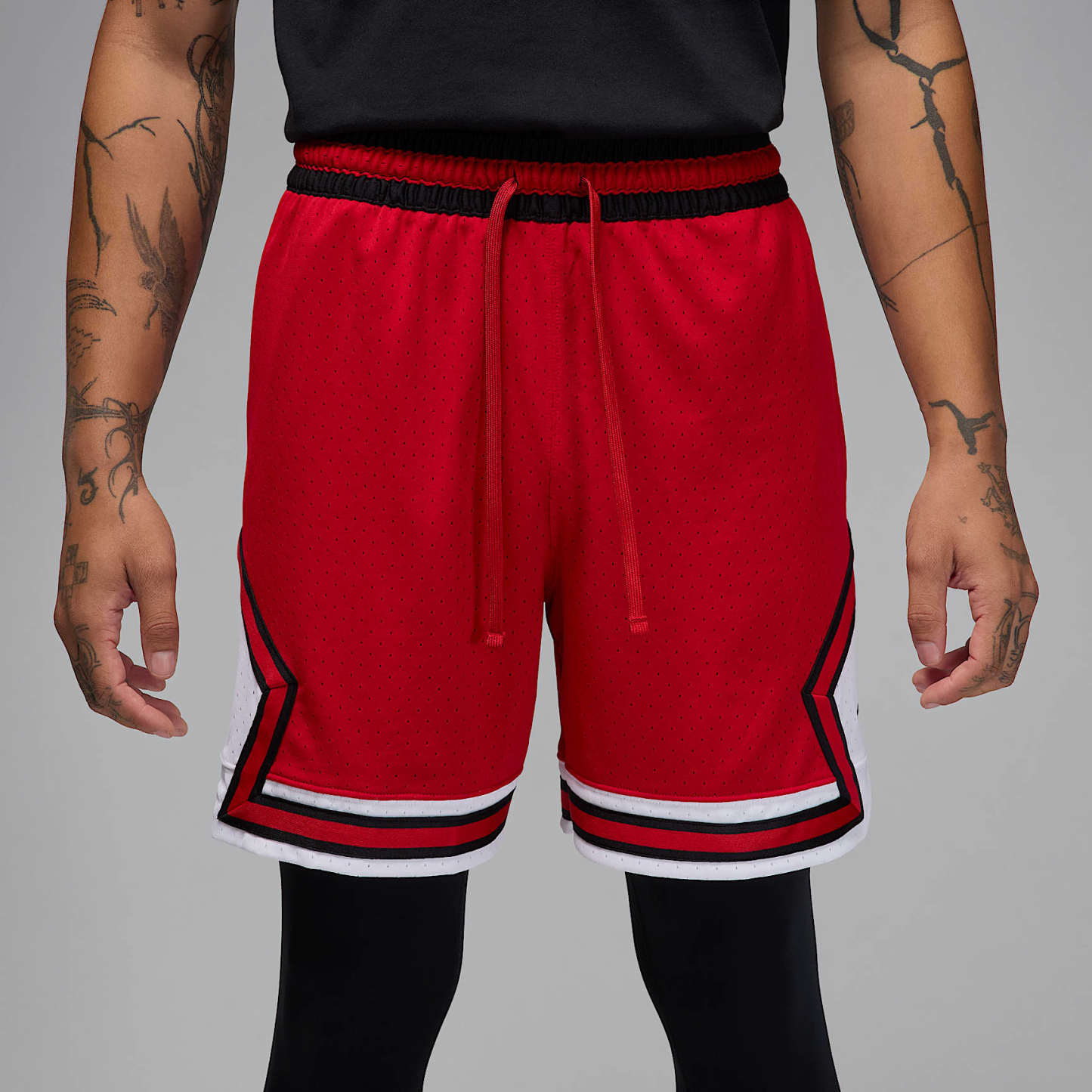 Jordan Sport Men's Dri-FIT 18cm (approx.) Mesh Diamond Shorts – Gym Red/White/Black