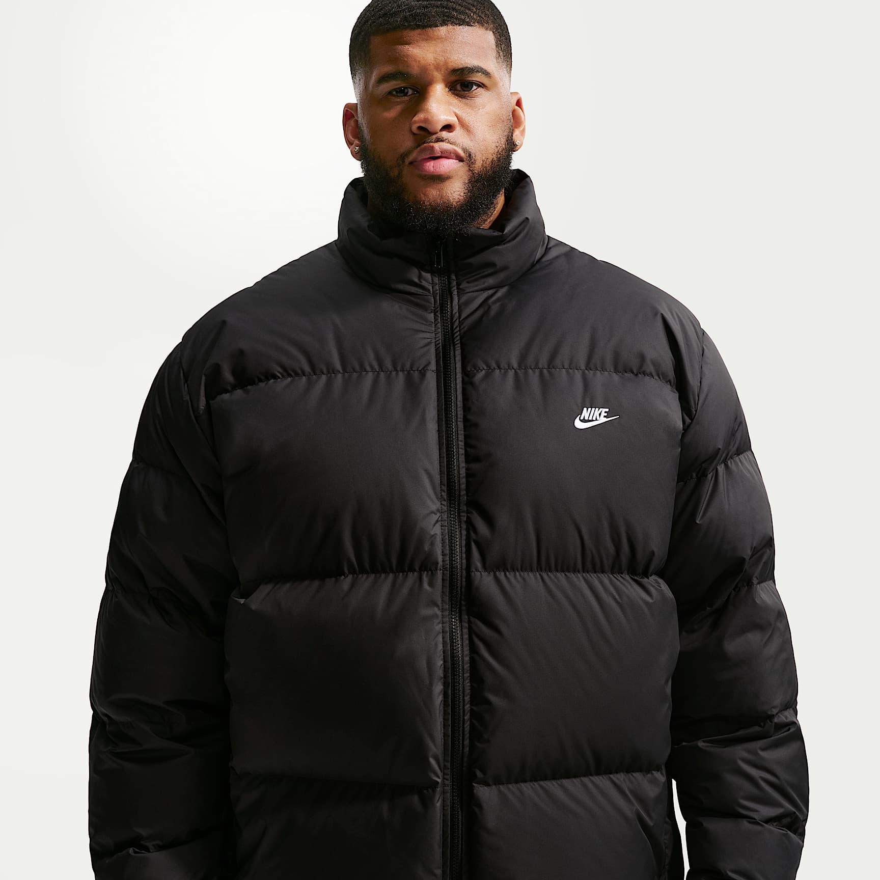 Nike Sportswear Club Men's Therma-FIT Down Puffer Jacket – Black/White