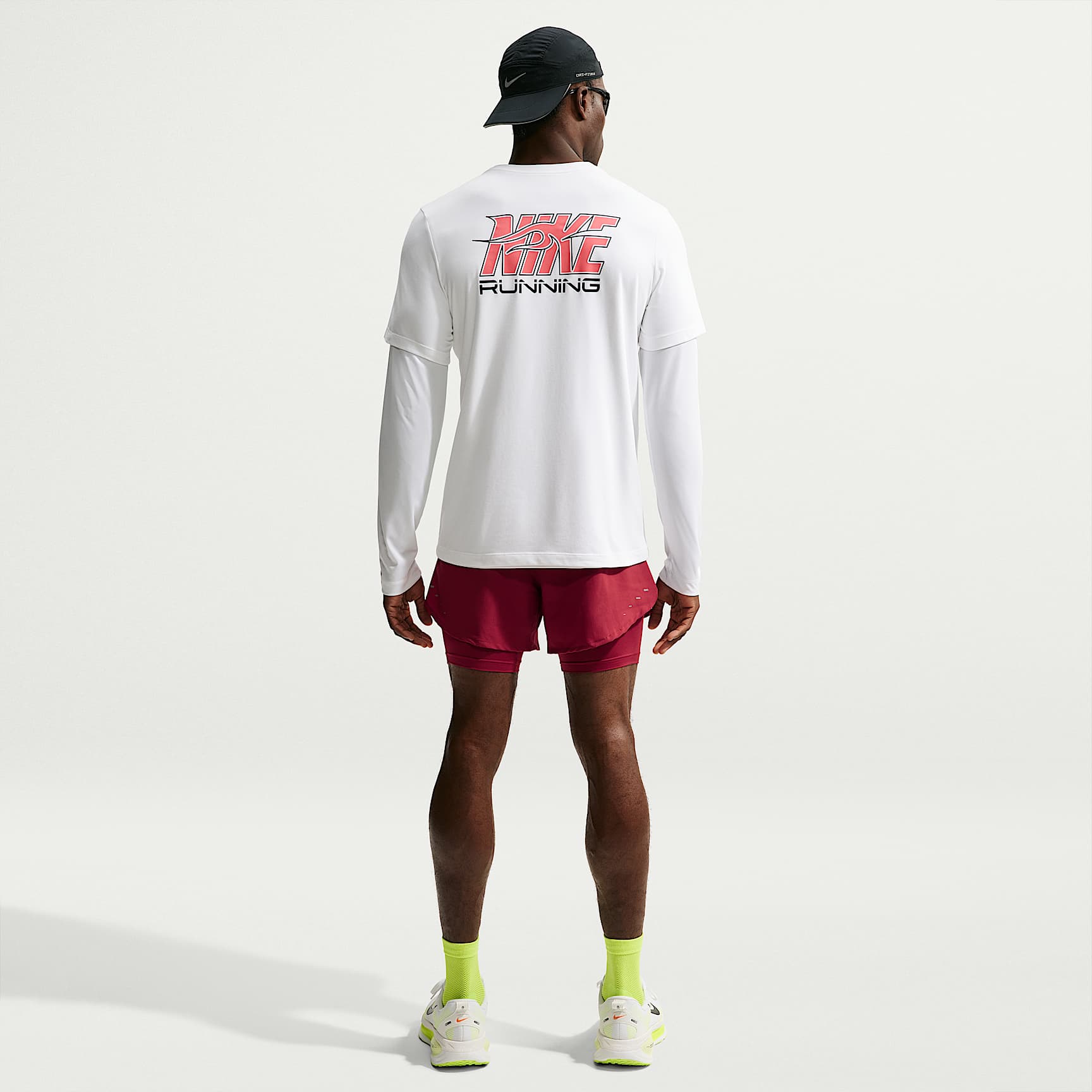 Nike Stride Men's Dri-FIT 13cm (approx.) Hybrid Running Shorts – Tough Red/Reflective Silver