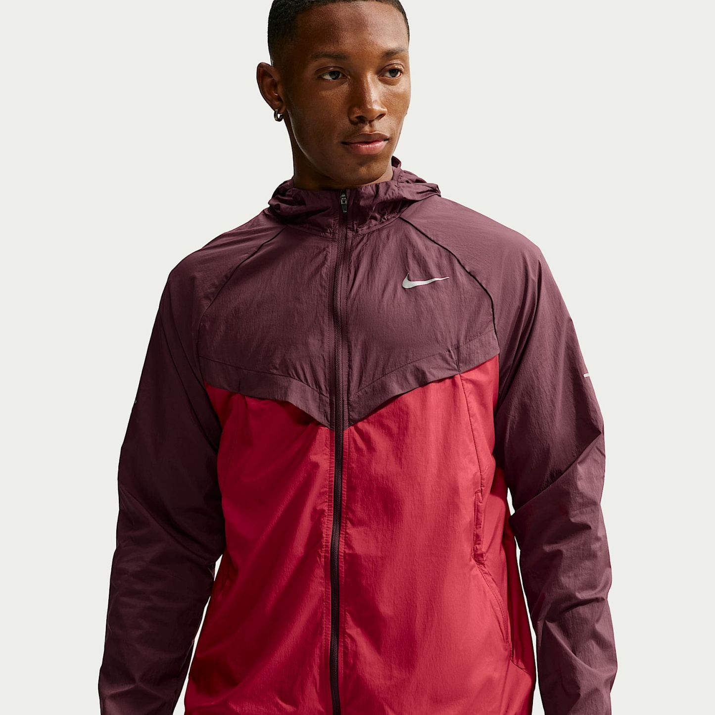 Nike Stride Men's Repel UV Running Jacket – Mystic Dates/Tough Red