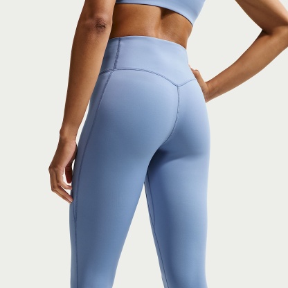 Nike Universa Women's High-Waisted 7/8 Leggings with No Front Seam – Work Blue/Chambray/New Slate