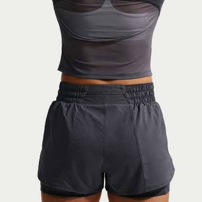 Nike One Women's Dri-FIT Mid-Rise 8cm (approx.) 2-in-1 Shorts – Gridiron/White