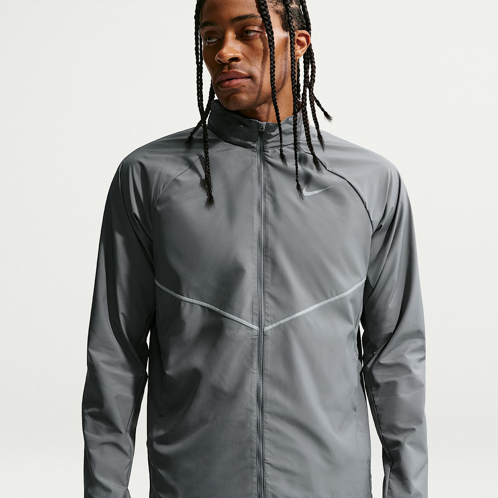 Nike Miler Men's Repel UV Protection Running Jacket – Smoke Grey/Smoke Grey